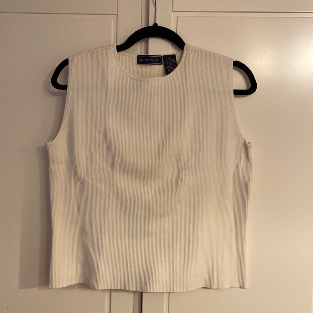 Cream colored knit shell